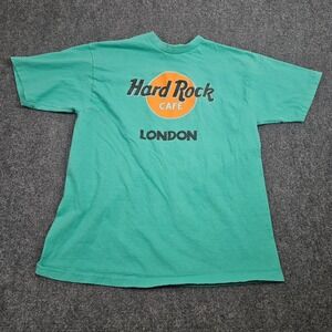Vintage 90s Hard Rock Cafe London Tshirt Mens XL Mint Green Hanes Beefy-T USA
